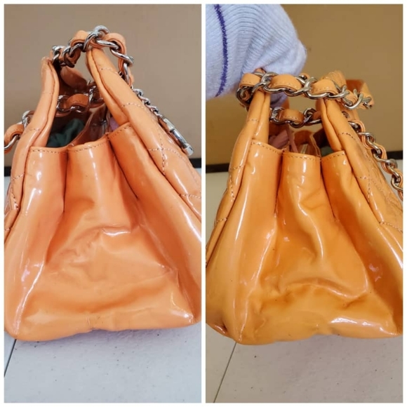 CHANEL Orange Patent Mademoiselle Bowling … - Picture 9 of 14